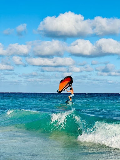 wing foil lesson tulum beach, wing foil rental tulum gear check